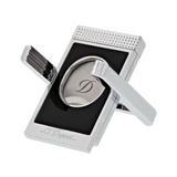 S.T DUPONT Cigar Cutter/Coupe Cigare Chrome Black Lacquer 003415