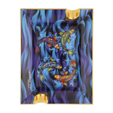 S.T. DUPONT Ashtray Koi Fish Blue 006497