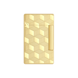 S.T. DUPONT Initial Cube Guilloche Golden Lighter/Briquet 020841