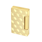 S.T. DUPONT Initial Cube Guilloche Golden Lighter/Briquet 020841
