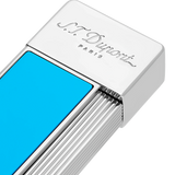 S.T. DUPONT Twiggy Chrome Turquoise Blue Lighter/Briquet 030007