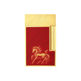 S.T. DUPONT Ligne 2 Horse Mane Guilloche Red/YG Lighter/Briquet C16080CL