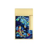 S.T. DUPONT Ligne 2 Golden Koi Fish Blue Lighter/Briquet C16397SH