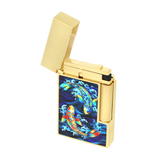 S.T. DUPONT Ligne 2 Golden Koi Fish Blue Lighter/Briquet C16397SH
