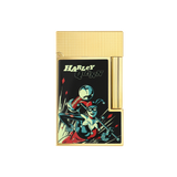S.T. DUPONT Ligne 2 DC COMICS Lacquered Gold Harley Quinn Lighter/Briquet C16696