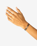 Chain XS Cord Silver Black Bracelet 135 BL