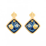 Carré Earrings, Hommage à Vincent van Gogh, ÉTERNITÉ VG 492CR1/803 ST