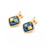 Carré Earrings, Hommage à Vincent van Gogh, ÉTERNITÉ VG 492CR1/803 ST