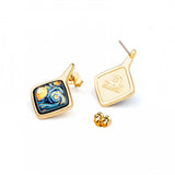 Carré Earrings, Hommage à Vincent van Gogh, ÉTERNITÉ VG 492CR1/803 ST