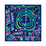 Silk Scarf Carré, Hommage a Hundertwasser HW 490/1 BL