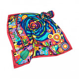 Silk Scarf Carré, Hommage a Hundertwasser HW 490/1 RE