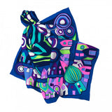 Silk Scarf Carré, Hommage a Hundertwasser HW 490/1 BL
