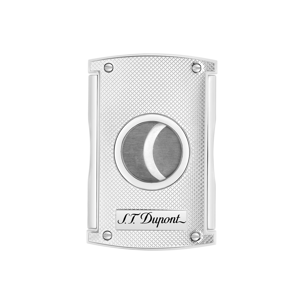 S.T. DUPONT Chequered Chrome Maxijet Cigar Cutter/Coupe-cigare 003257