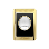 S.T. DUPONT Cigar Cutter/Coupe Cigare Chrome Yellow Gold & Black Lacquer 003393
