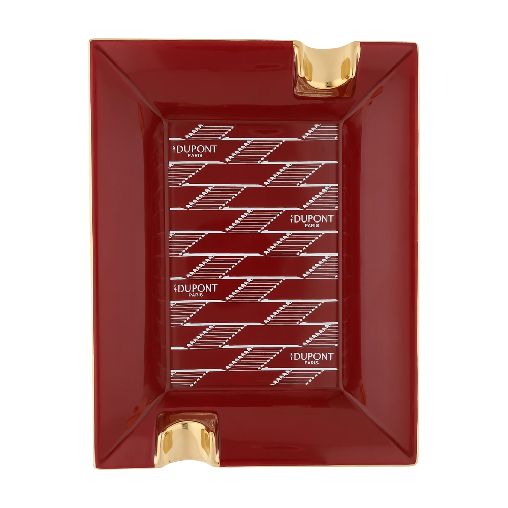 S.T. DUPONT Monogram 1872 Burgundy Porcelain Ashtray/Cendrier 006478