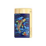 S.T. DUPONT Minijet Golden Koi Fish Blue Lighter/Briquet 010897KF