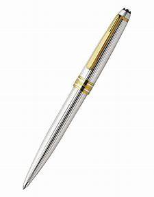 Meisterstuck Solitaire Two Tone Sterling Silver Pinstripe, Ballpoint, 11757