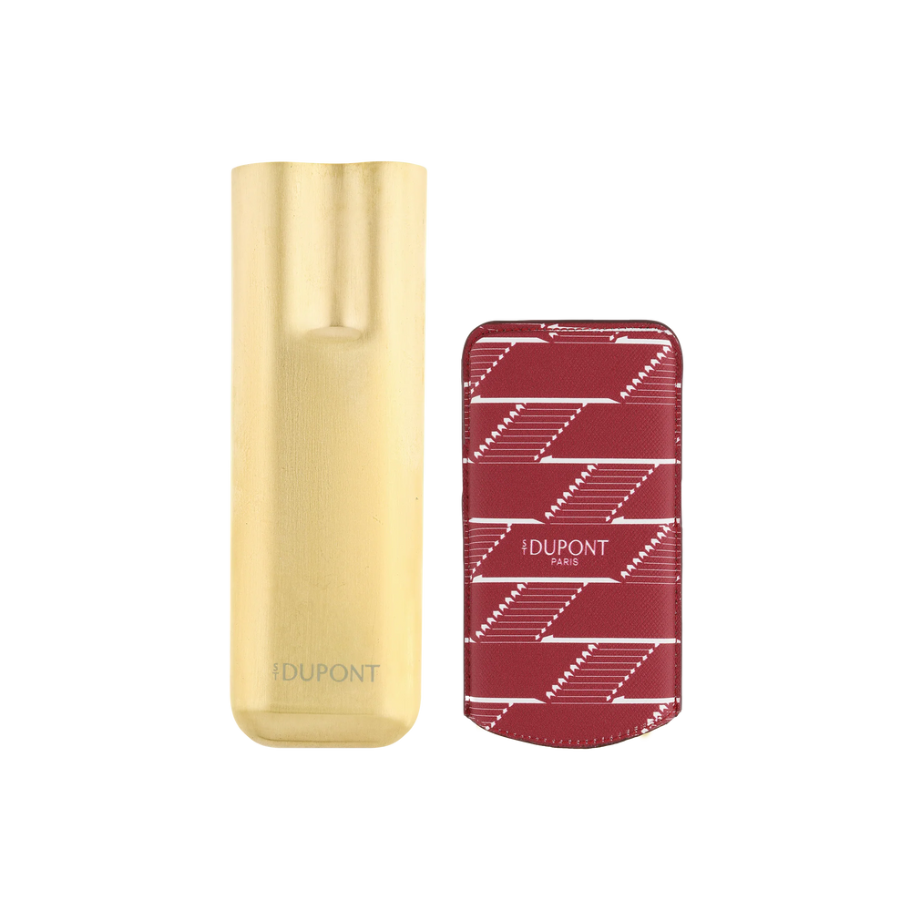 S.T. DUPONT Monogram 1872 Burgundy Coated Canvas Case, 2 Cigar Case/Etui 183478