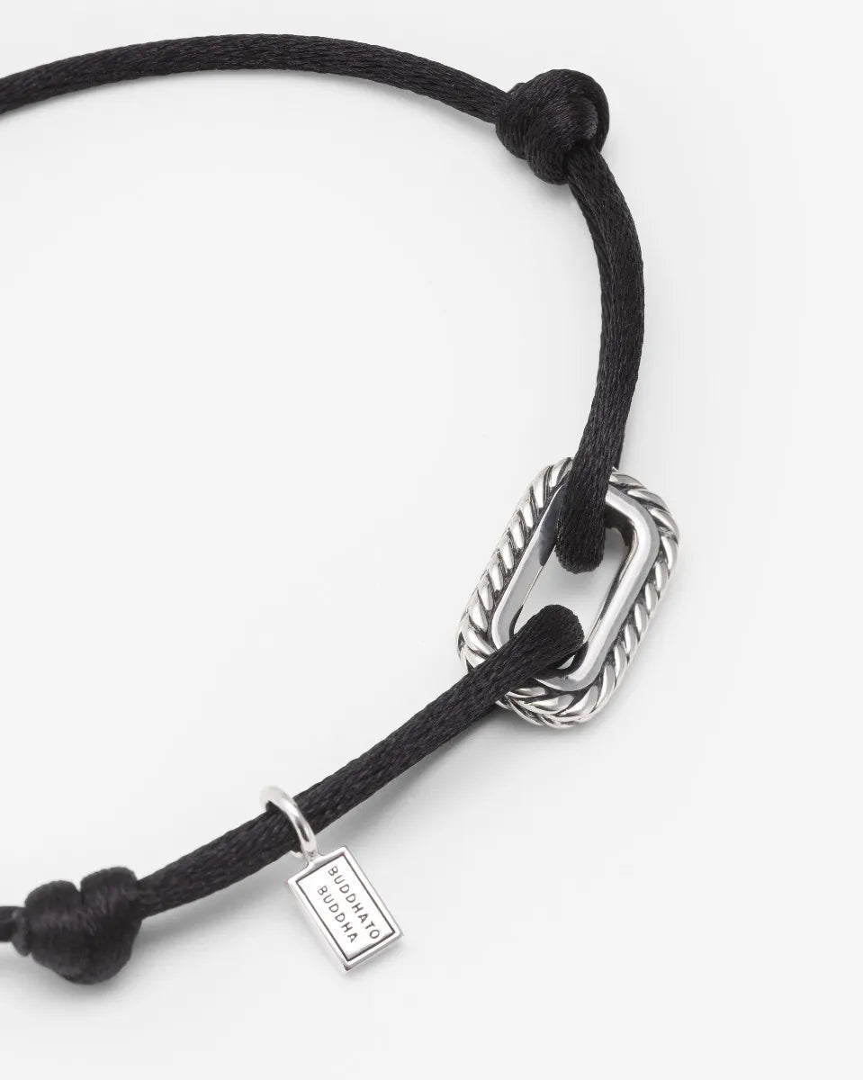 Barbara Cord Silver Black Bracelet/Bracelet  134 BL