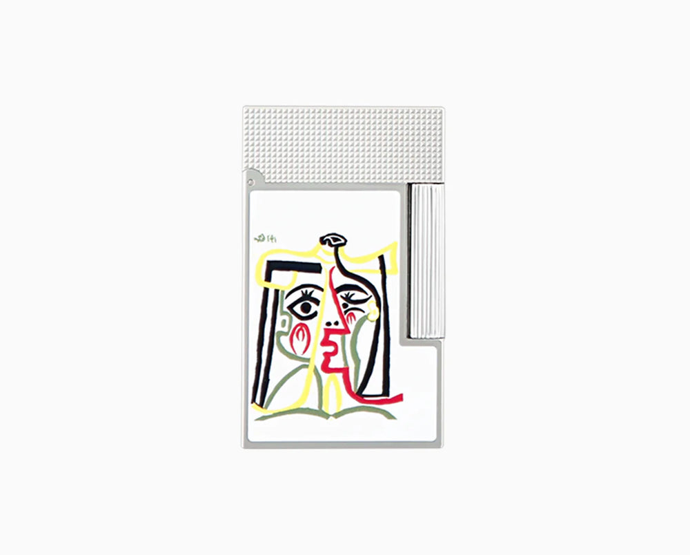 White and Palladium Picasso Ligne 2 Lighter/Briquet C16001