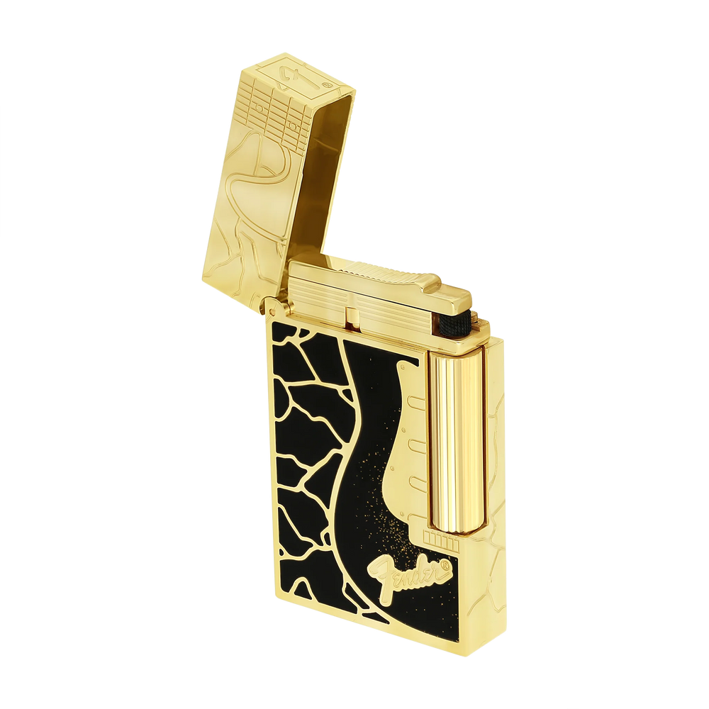 S.T. DUPONT Ligne 2 Fender Black Lacquered Lighter/Briquet C16025CL