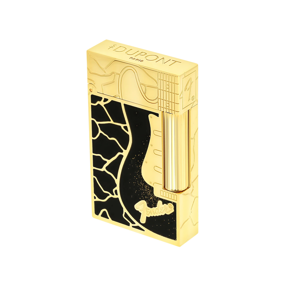 S.T. DUPONT Ligne 2 Fender Black Lacquered Lighter/Briquet C16025CL