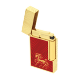 S.T. DUPONT Ligne 2 Horse Mane Guilloche Red/YG Lighter/Briquet C16080CL