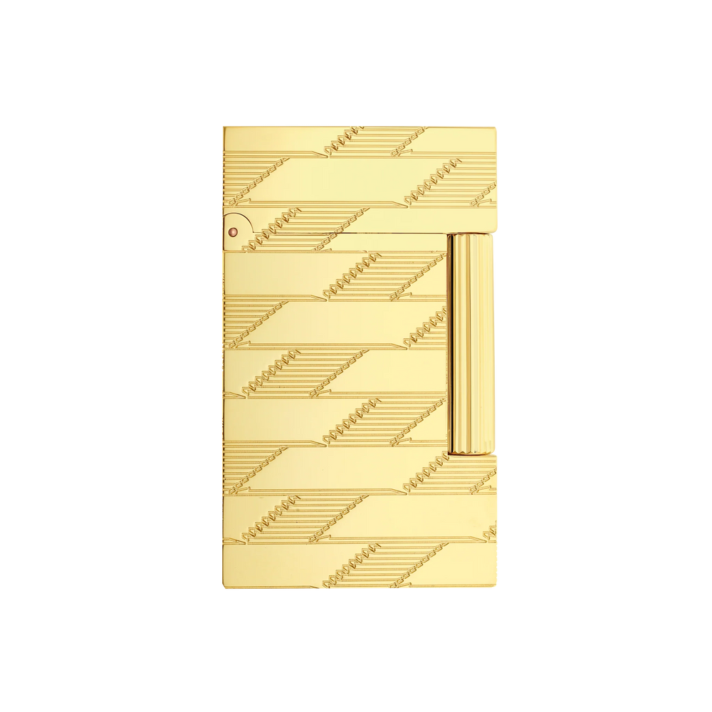 S.T. DUPONT Ligne 2 Monogram 1872 Golden Guilloche Lighter/Briquet C16178