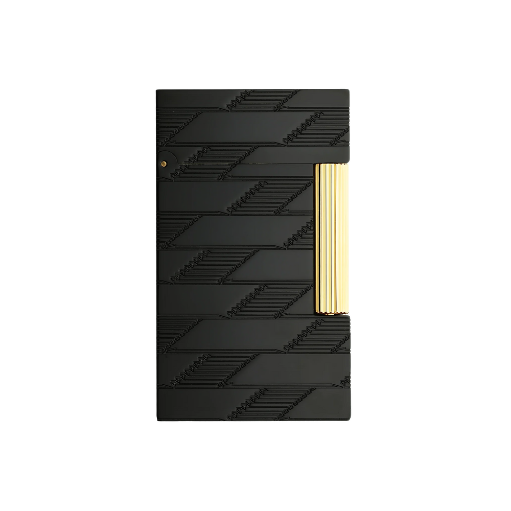 S.T. DUPONT Ligne 2 Monogram 1872 Black Guilloche Lighter/Briquet C16179