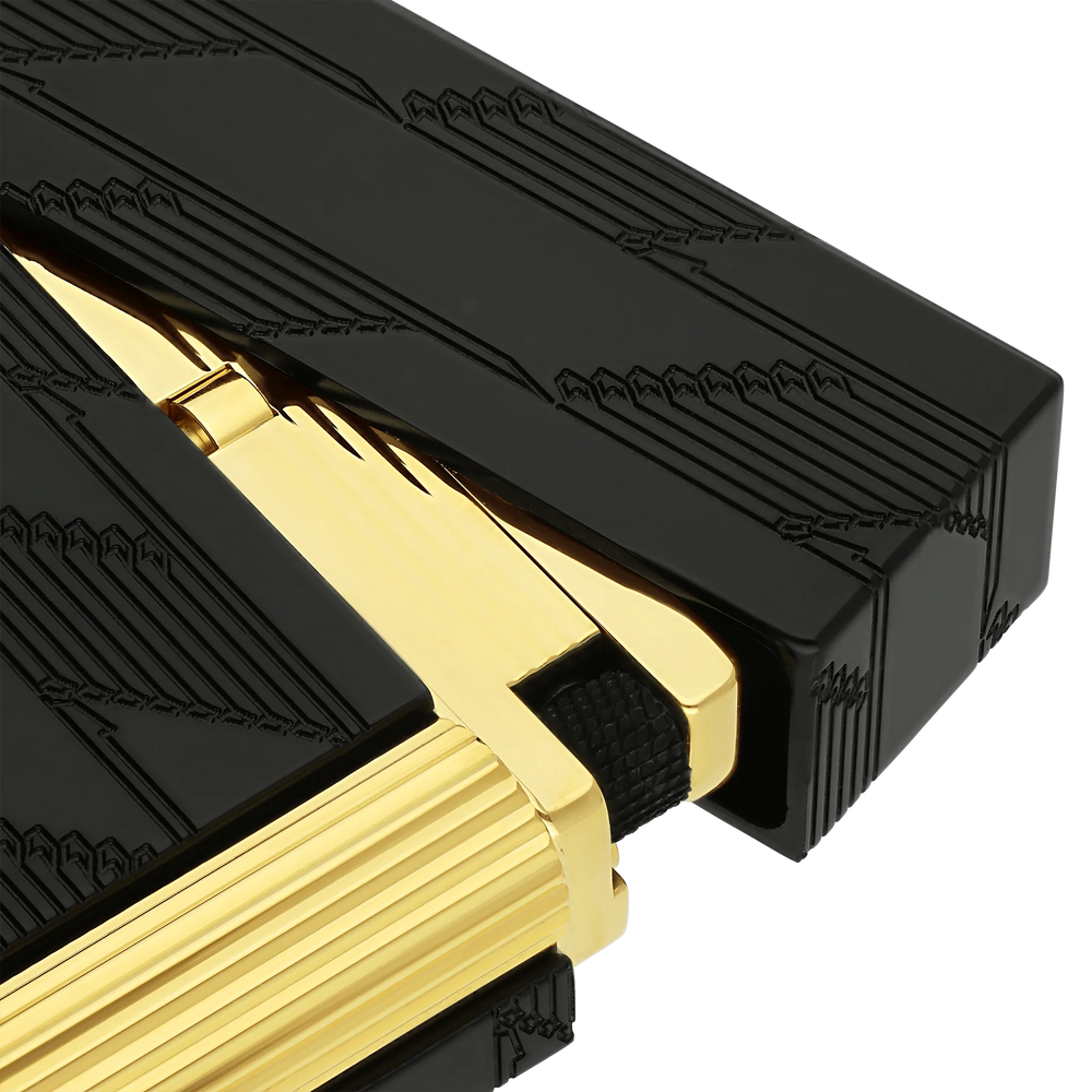 S.T. DUPONT Ligne 2 Monogram 1872 Black Guilloche Lighter/Briquet C16179
