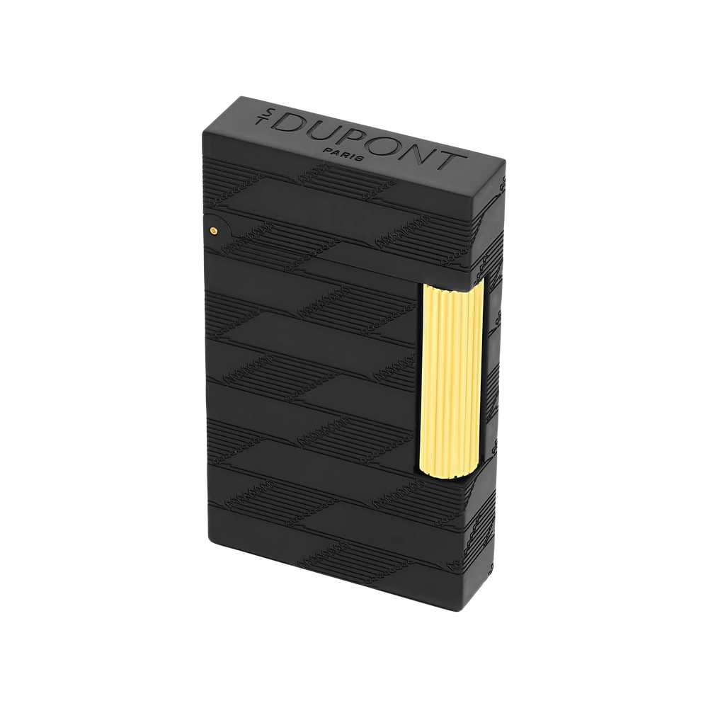 S.T. DUPONT Ligne 2 Monogram 1872 Black Guilloche Lighter/Briquet C16179