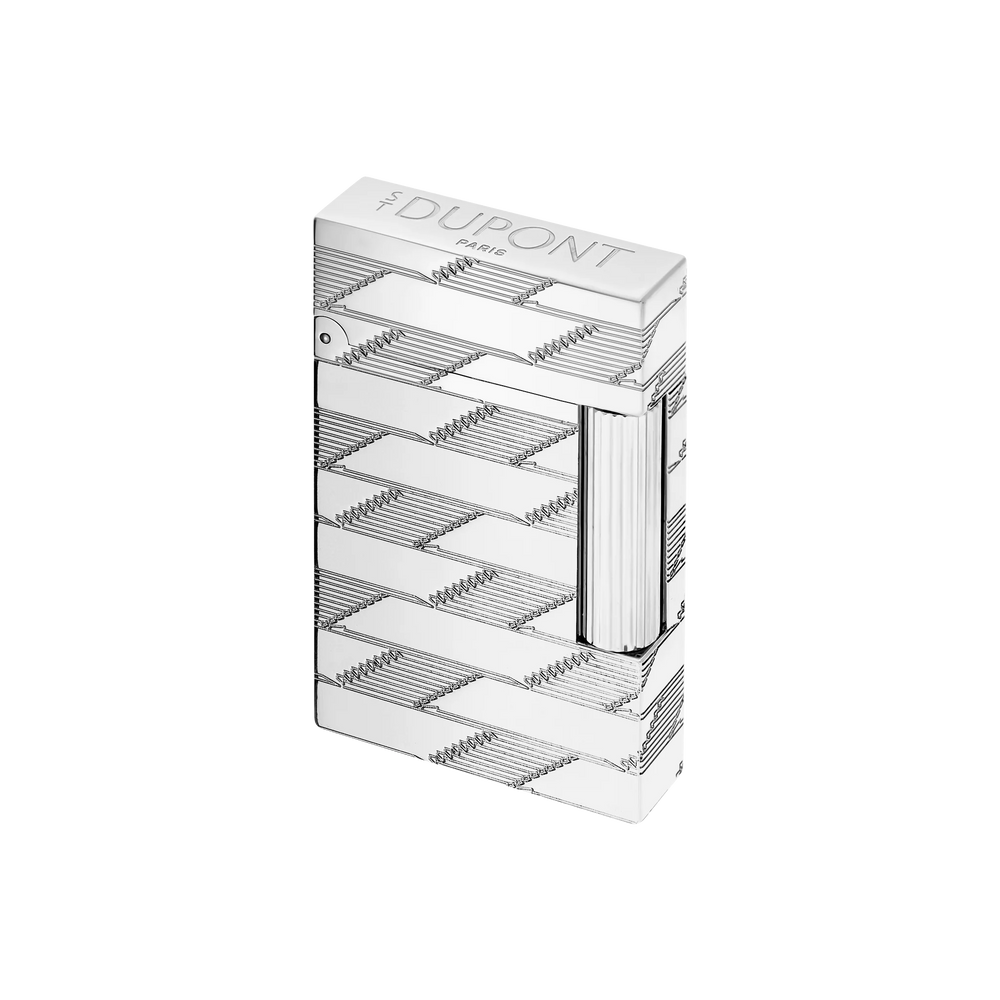 S.T. DUPONT Ligne 2 Monogram 1872 Palladium Guilloche Lighter/Briquet C16180