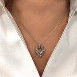 Pendentif coeur diamant édouardien/Pendentif Coeur