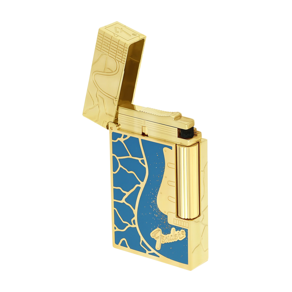 S.T. DUPONT Ligne 2 Fender BlUE Lacquered Lighter/Briquet C16026CL