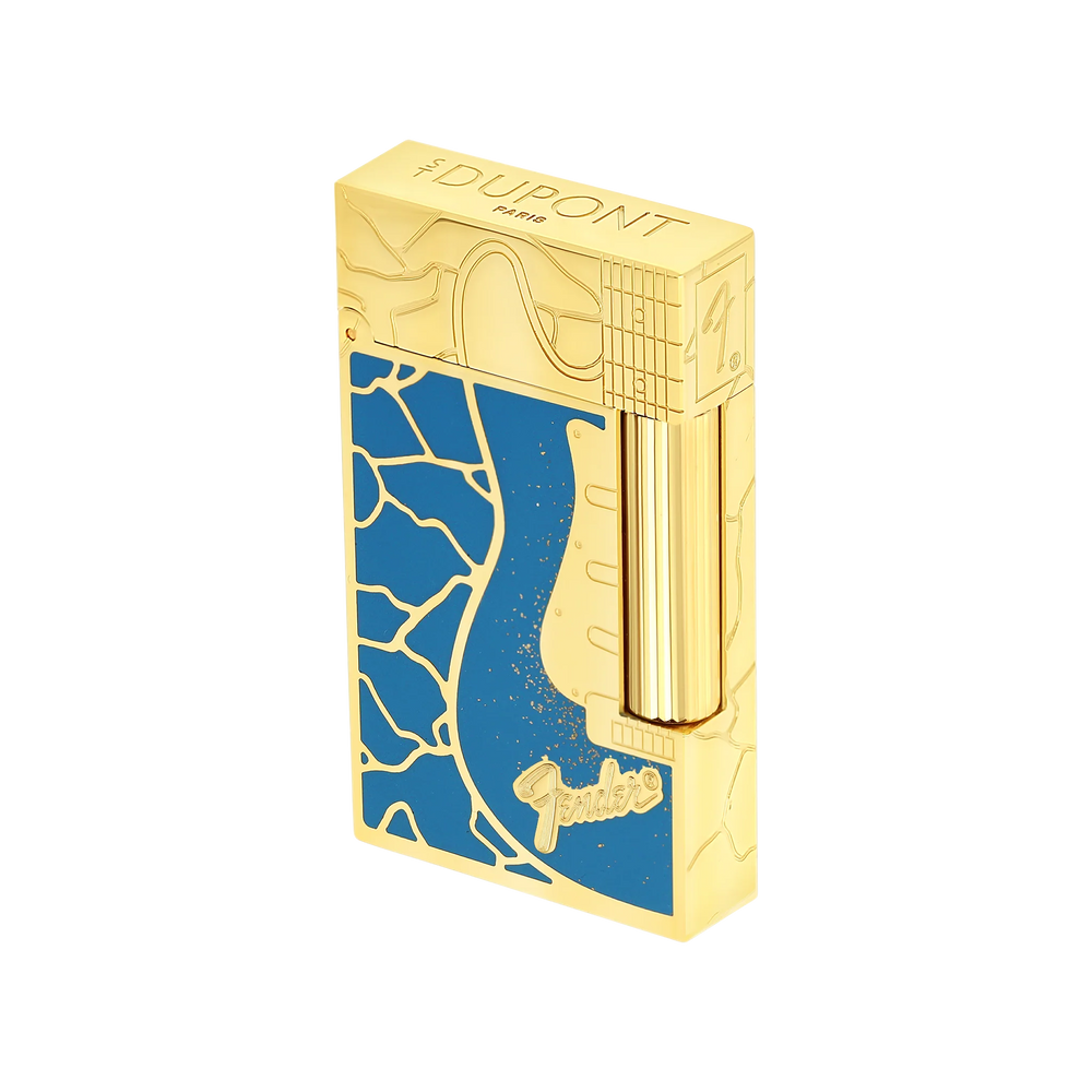 S.T. DUPONT Ligne 2 Fender BlUE Lacquered Lighter/Briquet C16026CL
