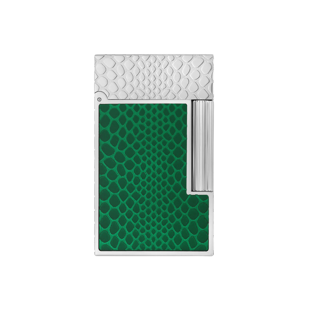 S.T. DUPONT Ligne 2 Guilloche Snake Skin Green Lacquer Lighter/Briquet C16078