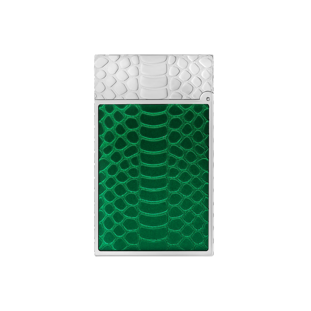 S.T. DUPONT Ligne 2 Guilloche Snake Skin Green Lacquer Lighter/Briquet C16078