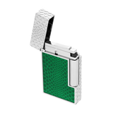 ST DUPONT Ligne 2 Guilloche Laque Peau de Serpent Vert Palladium Briquet/Briquet C16078