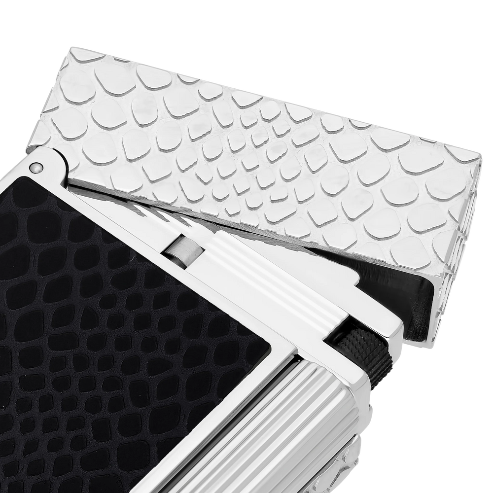S.T. DUPONT Ligne 2 Guilloche Snake Skin Black Lacquer Lighter/Briquet C16079