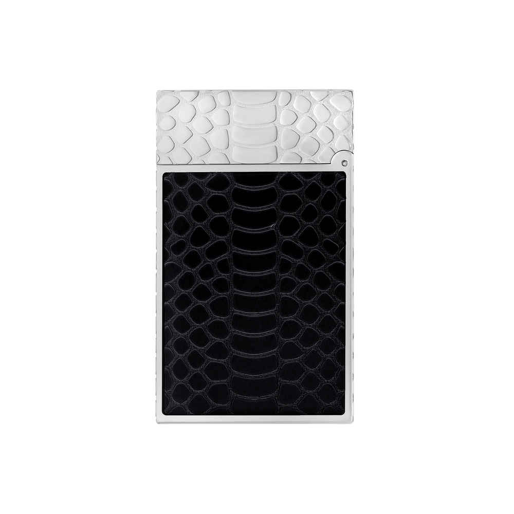 S.T. DUPONT Ligne 2 Guilloche Snake Skin Black Lacquer Lighter/Briquet C16079