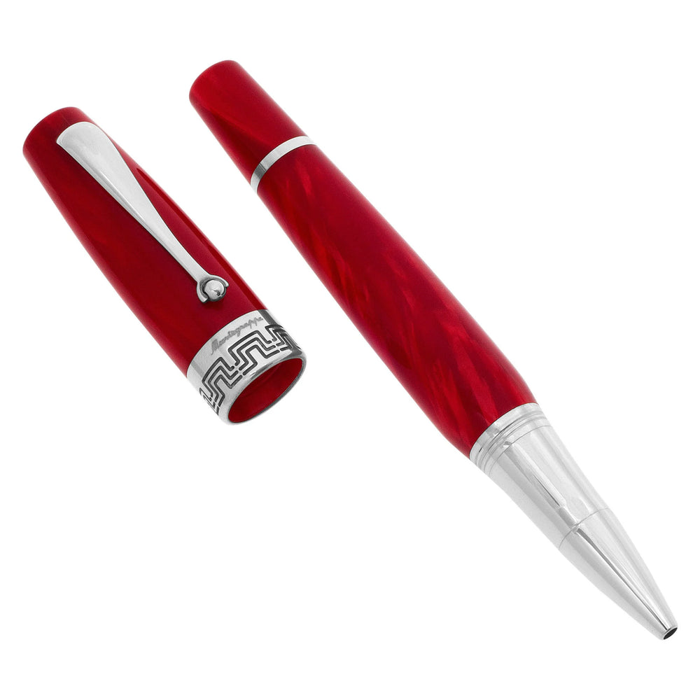 Montegrappa Miya, Rollerball, Red Celluloid with Silver Accents