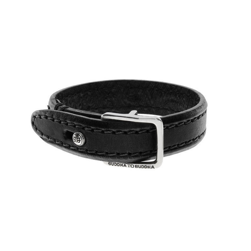Allard Stitched Black Leather Bracelet 772 BL F