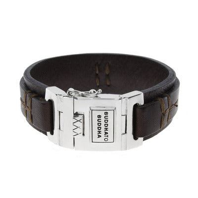 Den Stitched Bracelet, Black Leather 775 BL
