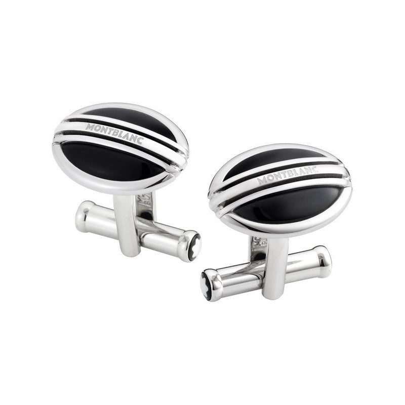 Montblanc cufflinks, Stainless steel and onyx 105873