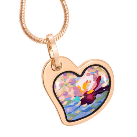 Heart Pendant, Claude Monet, Orangerie - Rose Gold Plated