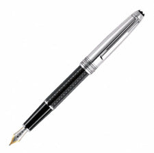 Meisterstuck Solitaire Doue, Signum Engraved Black Resin / Platinum Plated Fountain Pen 8574